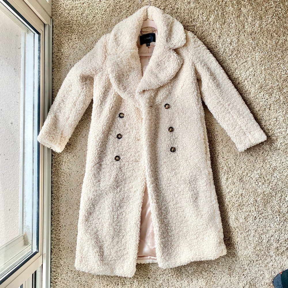 NWT JCREW SHERPA COAT PETITE XXS